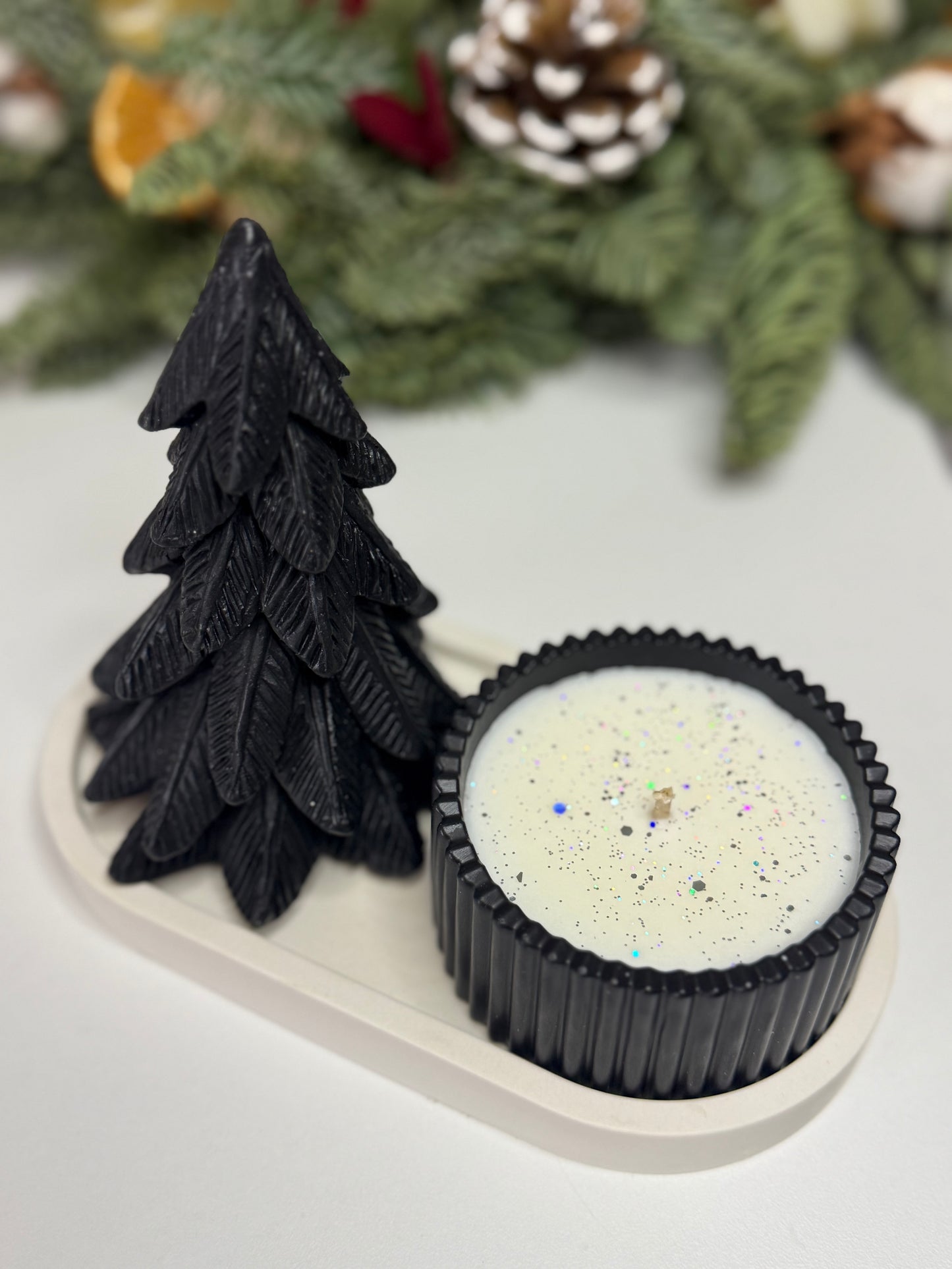 Sada “stromček a sviečka na podnose”