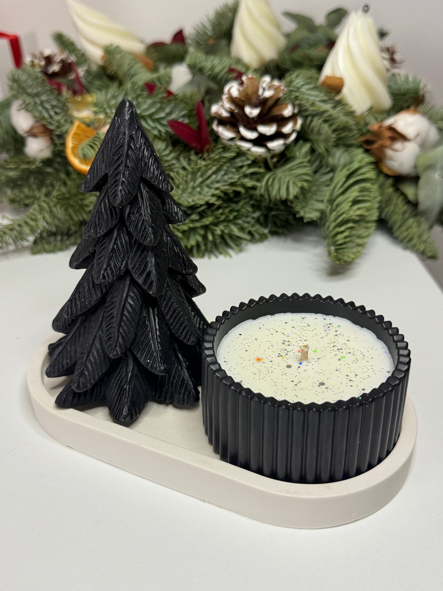 Sada “stromček a sviečka na podnose”